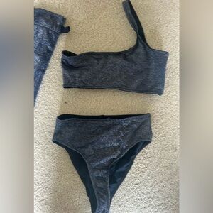 Triangl One shoulder bikini with high waisted bottoms (top large bottoms XL)